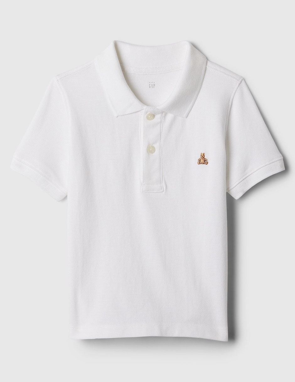 Playera tipo polo de algodón para niño