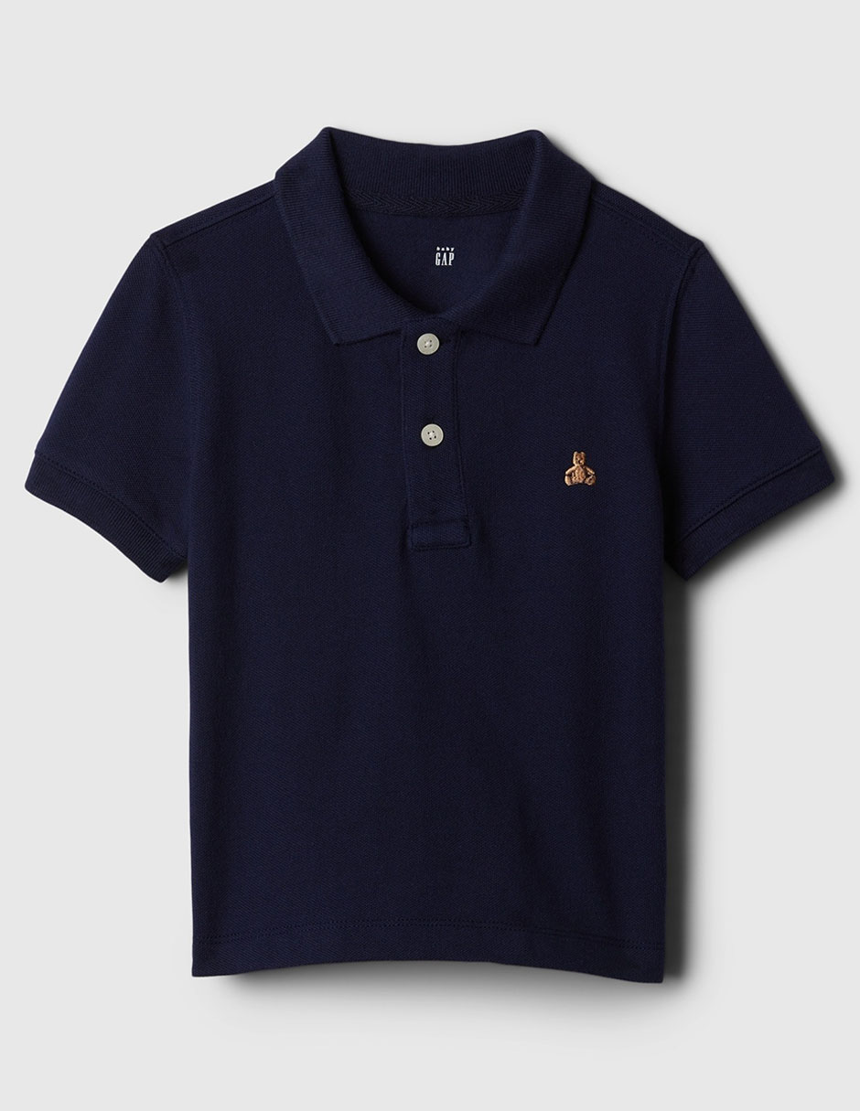 Playera tipo polo de algodón para niño
