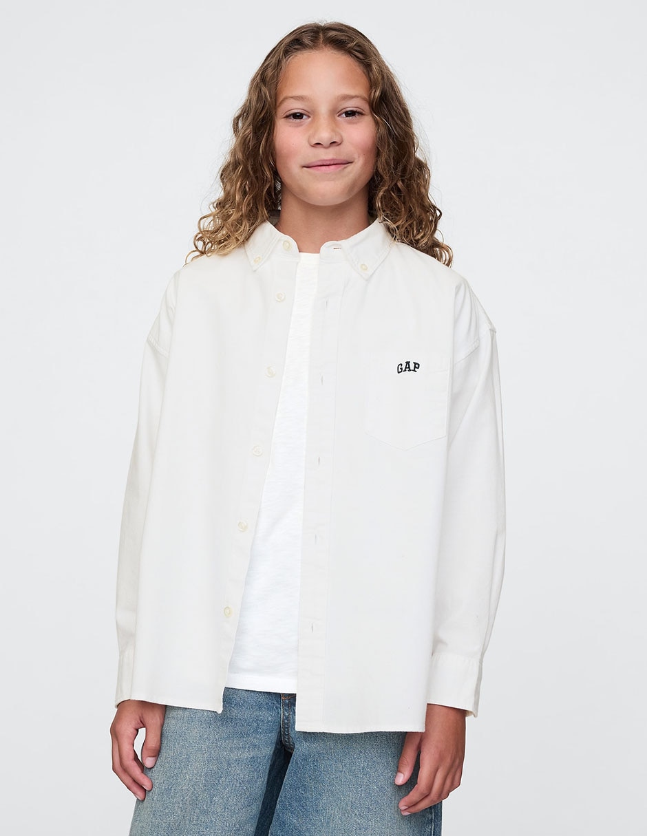 Camisa casual de algodón manga larga para niño Camisa casual de algodón manga larga para niño