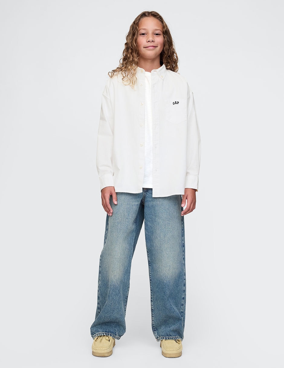 Camisa casual de algodón manga larga para niño 3