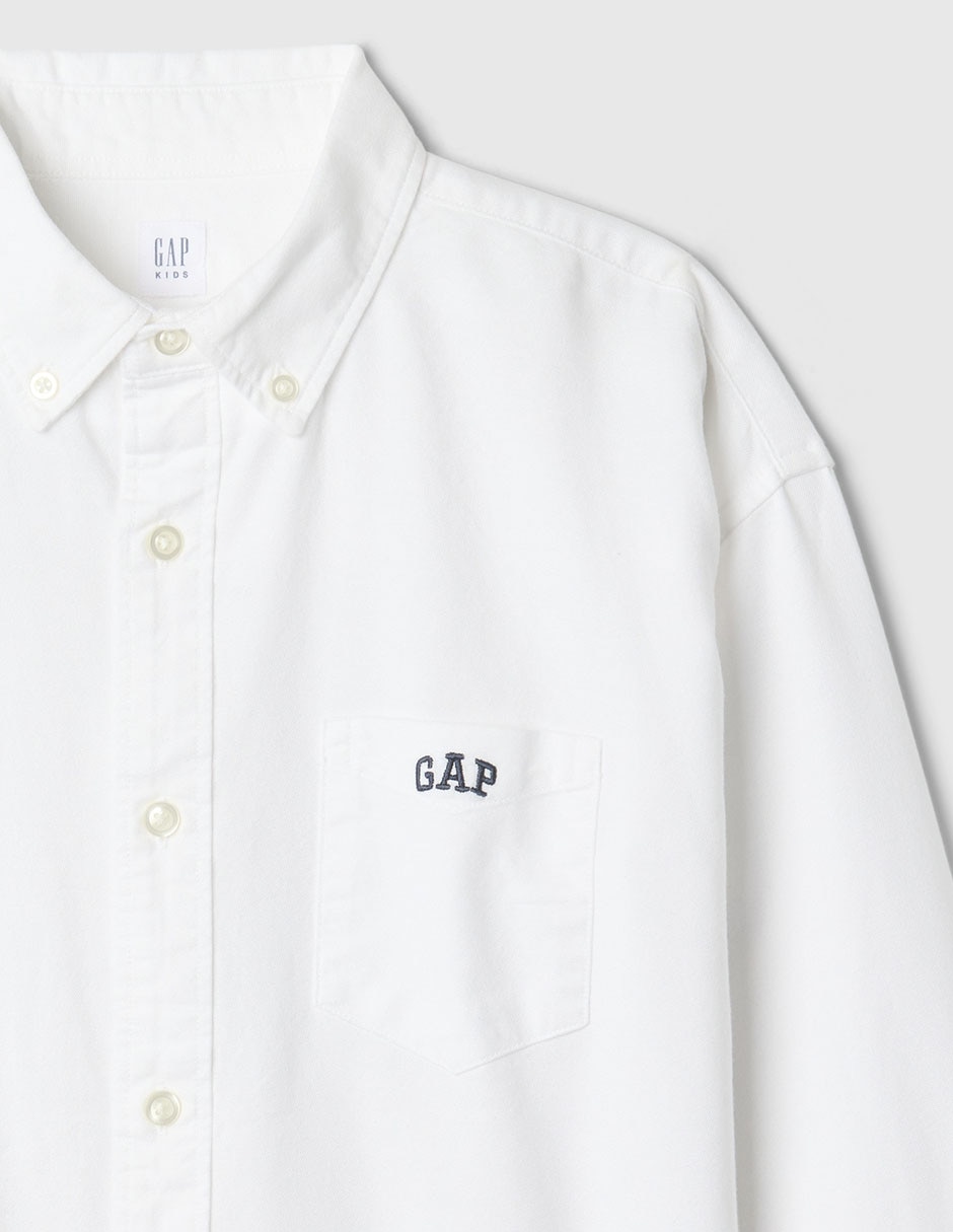 Camisa casual de algodón manga larga para niño 4