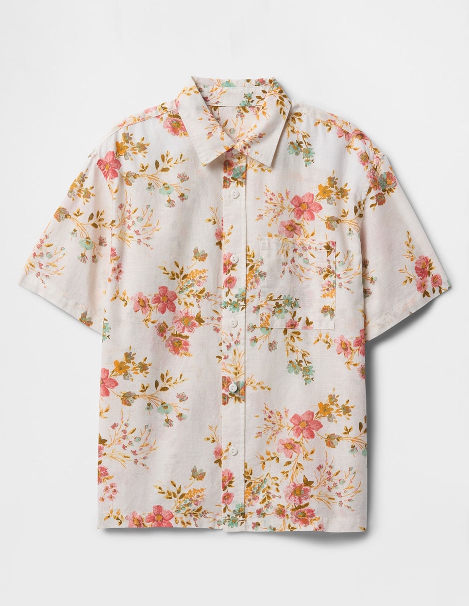 Camisa casual de algodón manga corta para niño