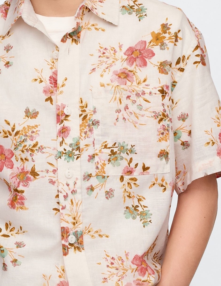 Camisa casual de algodón manga corta para niño