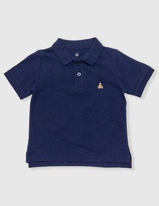 Playera tipo polo de algodón para niño