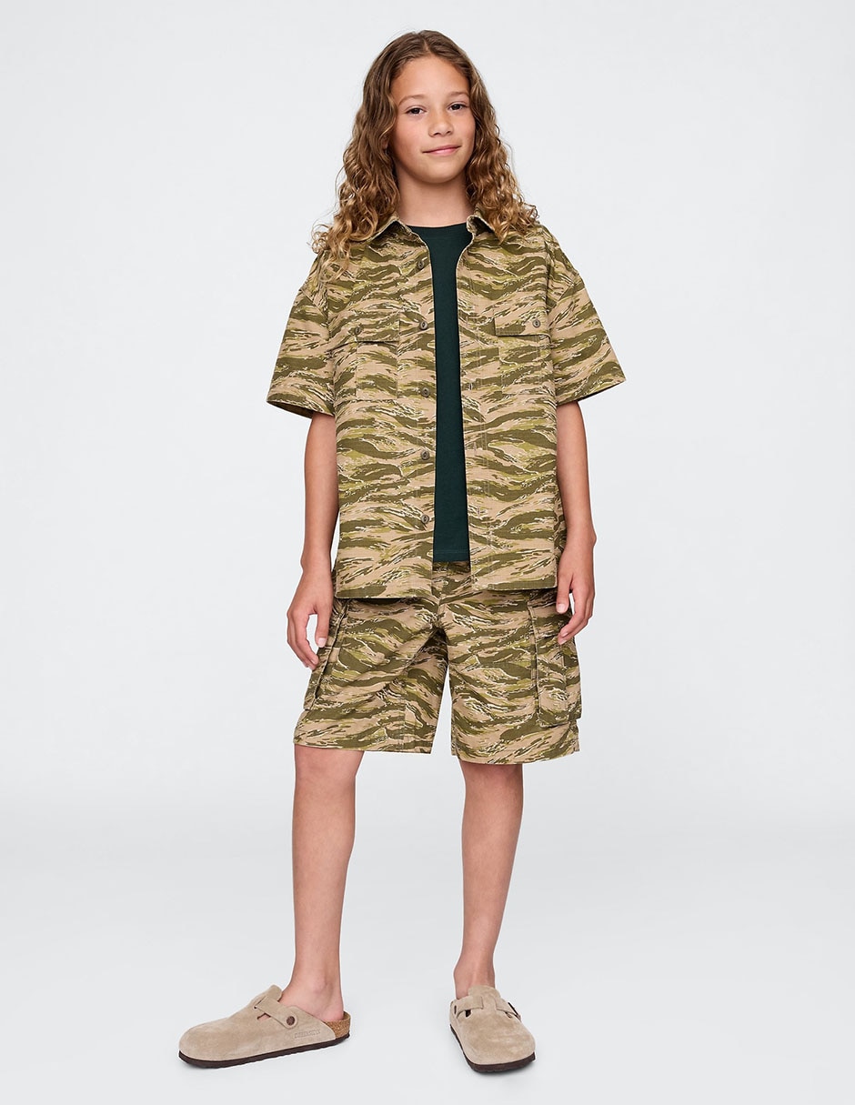 Camisa casual de algodón manga corta para niño