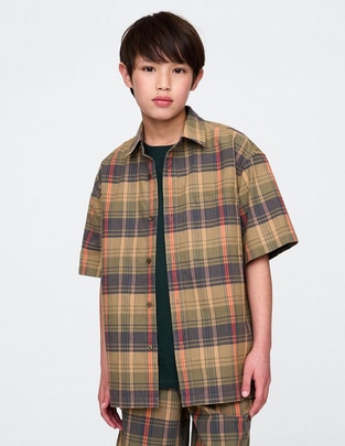 Camisa casual de algodón manga corta para niño
