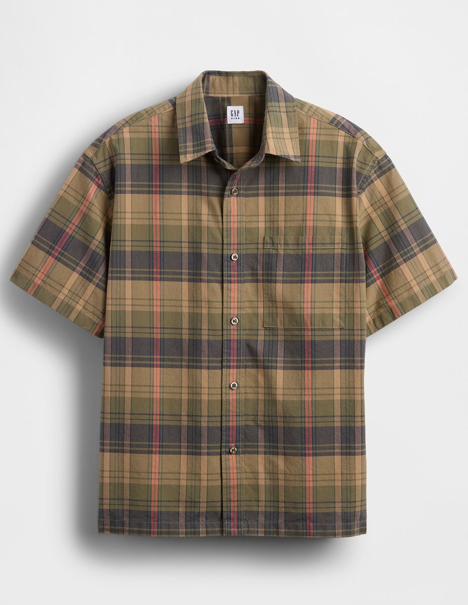 Camisa casual de algodón manga corta para niño