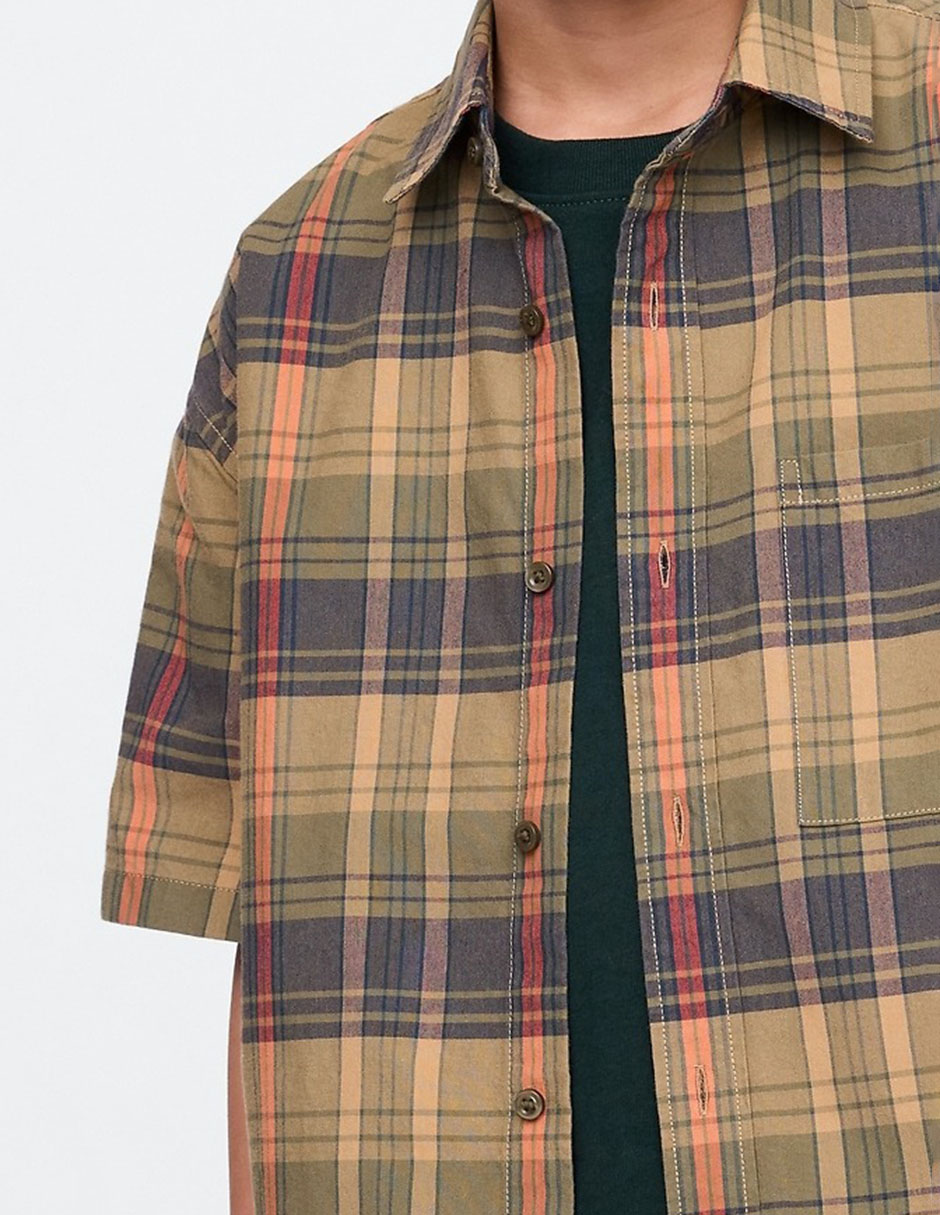Camisa casual de algodón manga corta para niño