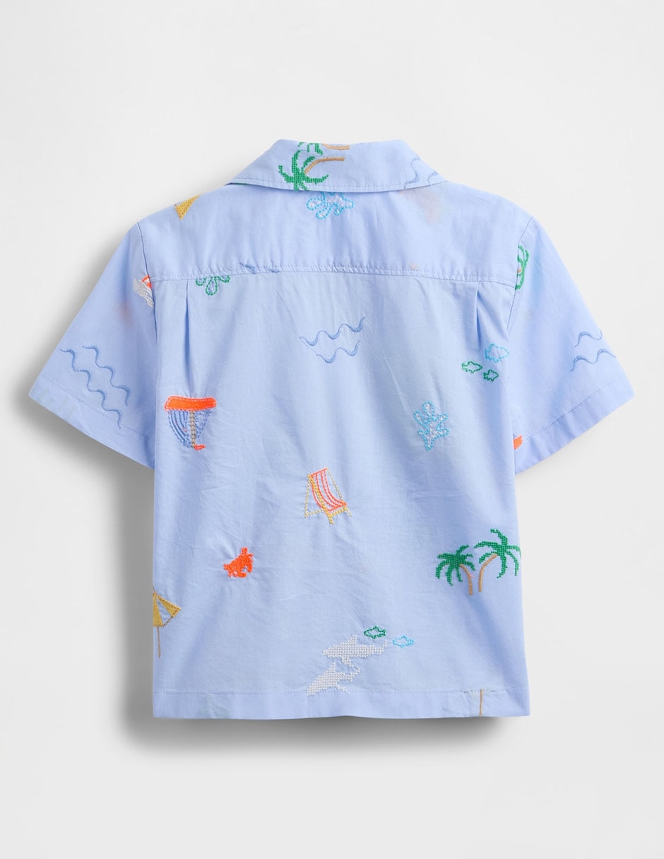 Camisa casual de algodón manga corta para bebé niño