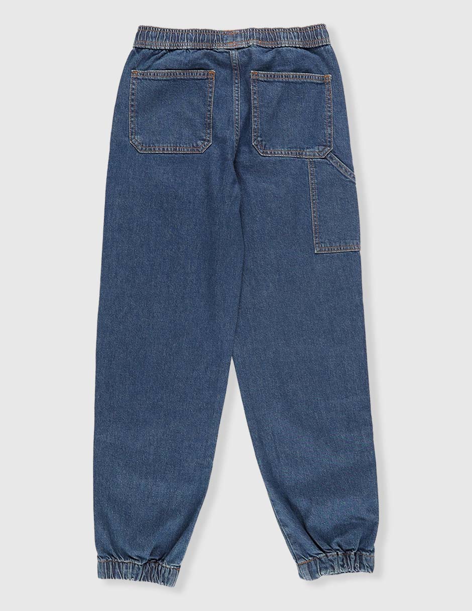 Jeans jogger straight lavado medio para niño