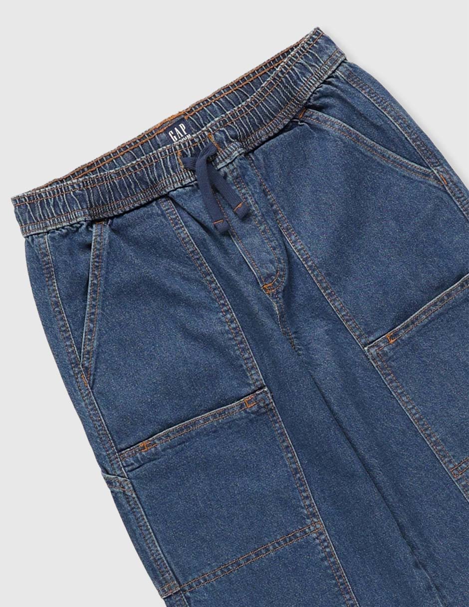 Jeans jogger straight lavado medio para niño
