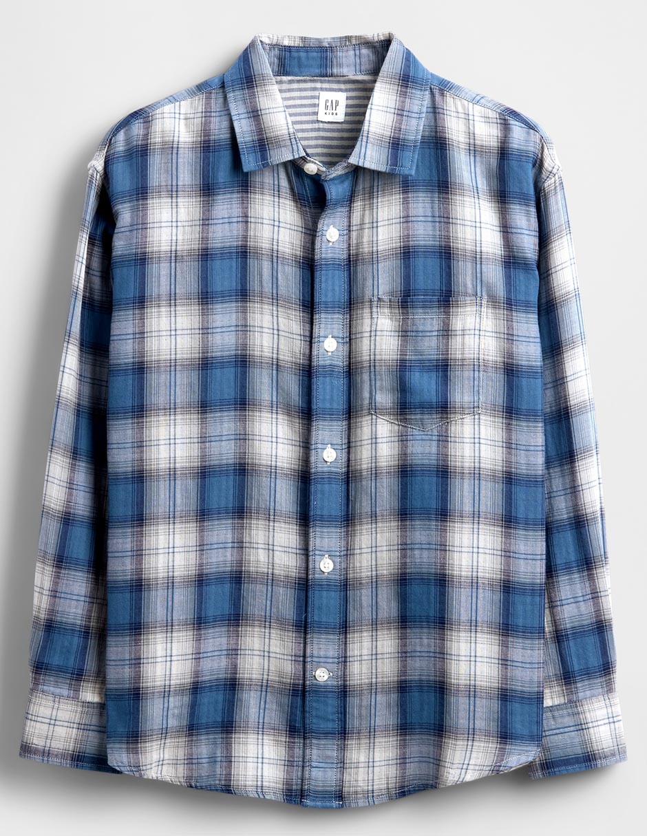 Camisa casual de algodón manga larga para niño