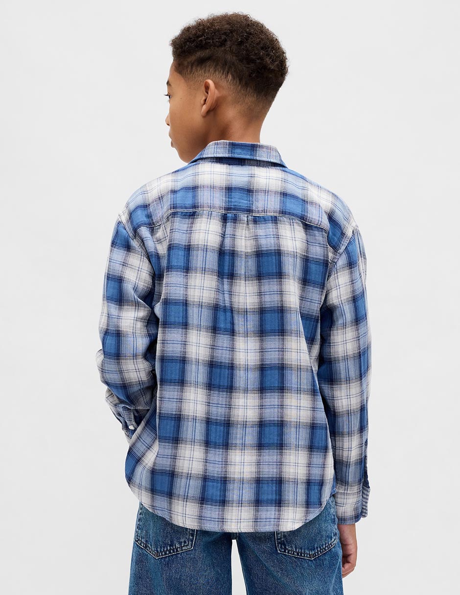 Camisa casual de algodón manga larga para niño