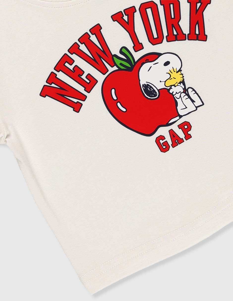 Playera Snoopy manga corta para preescolar niña