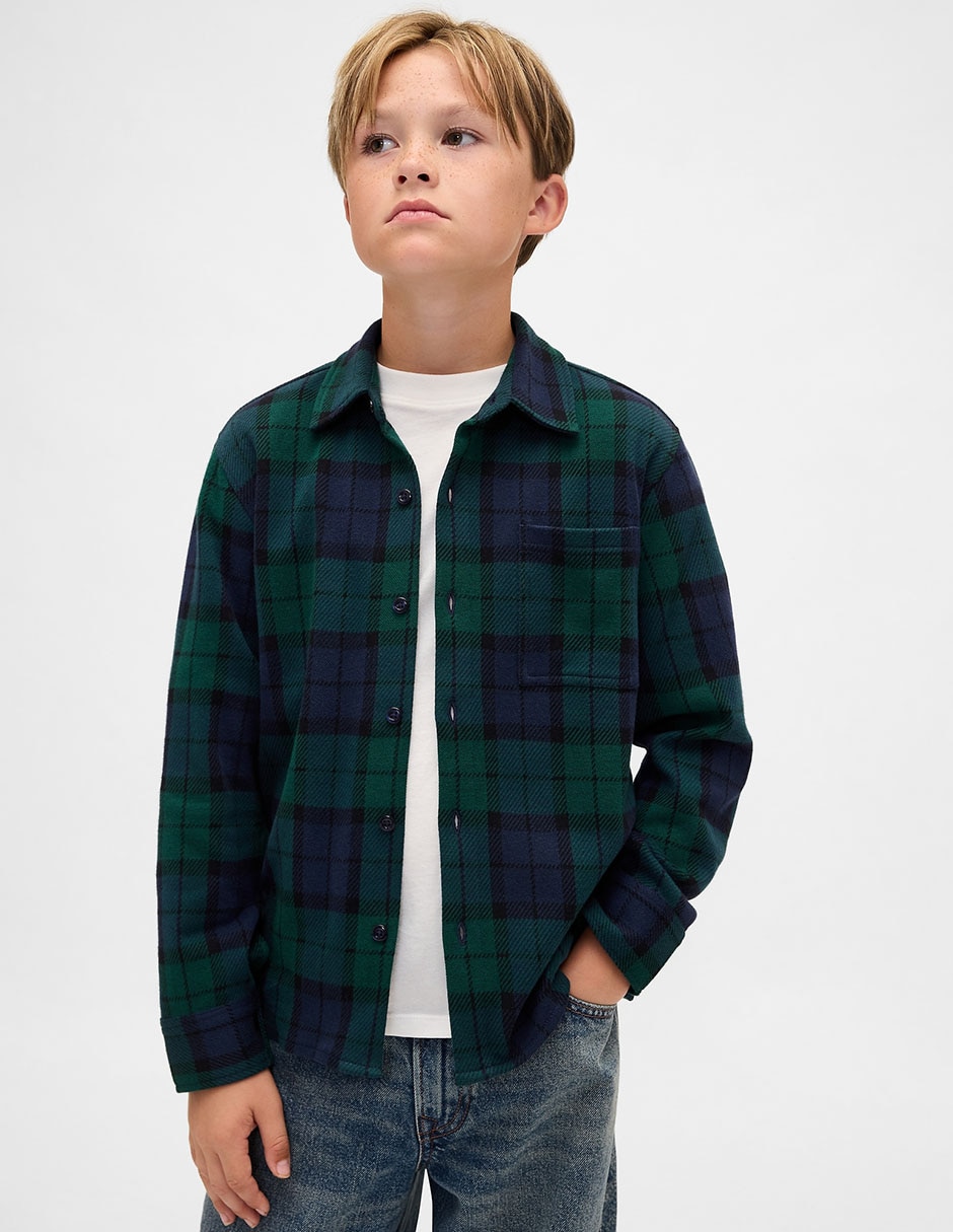 Camisa casual de algodón manga larga para niño Camisa casual de algodón manga larga para niño