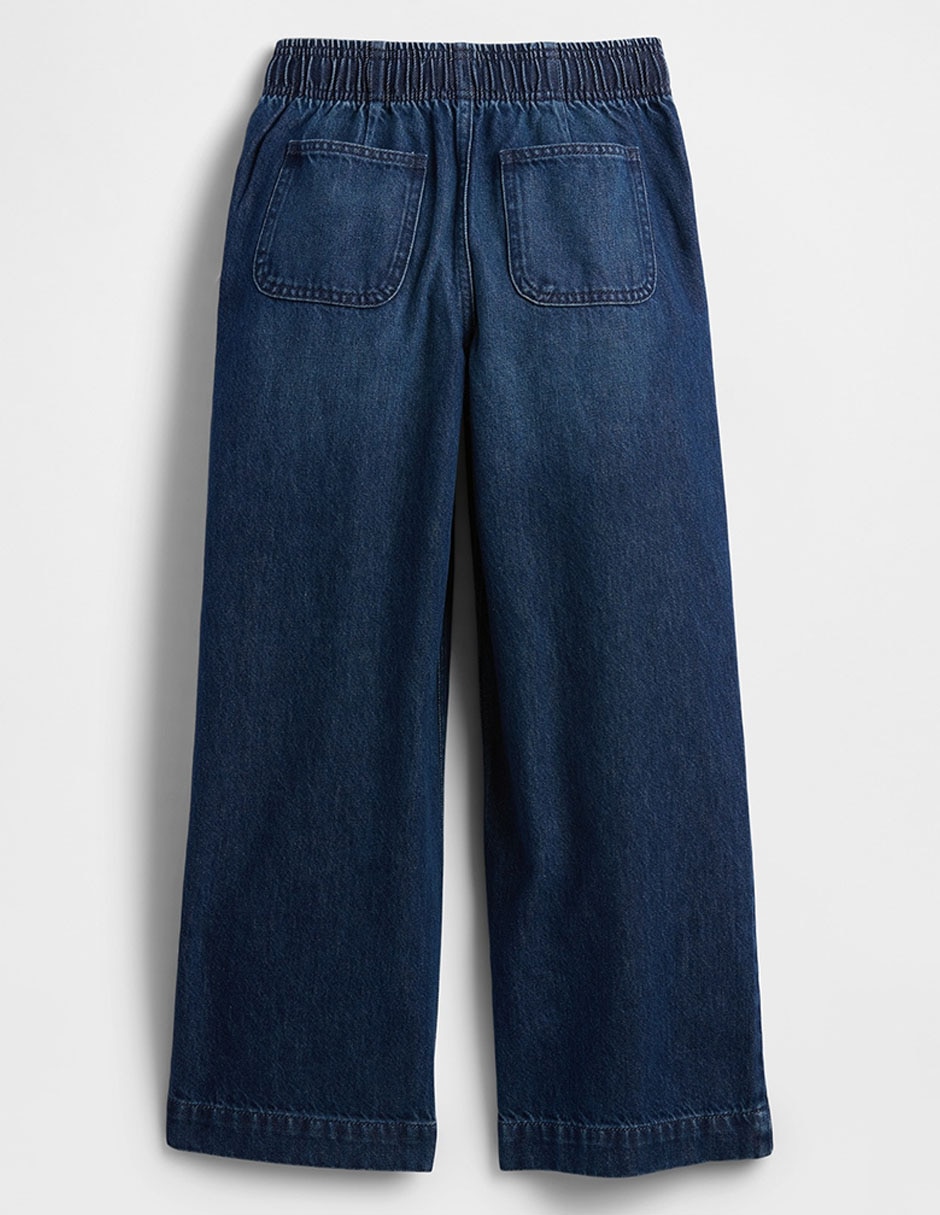 Jeans straight lavado obscuro para niña
