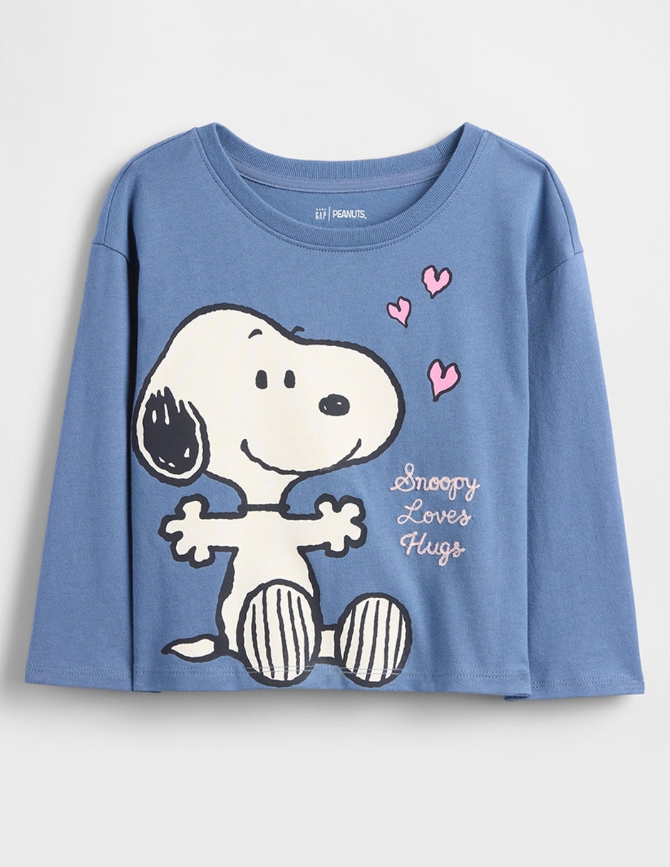 Playera Snoopy manga larga para bebé niña