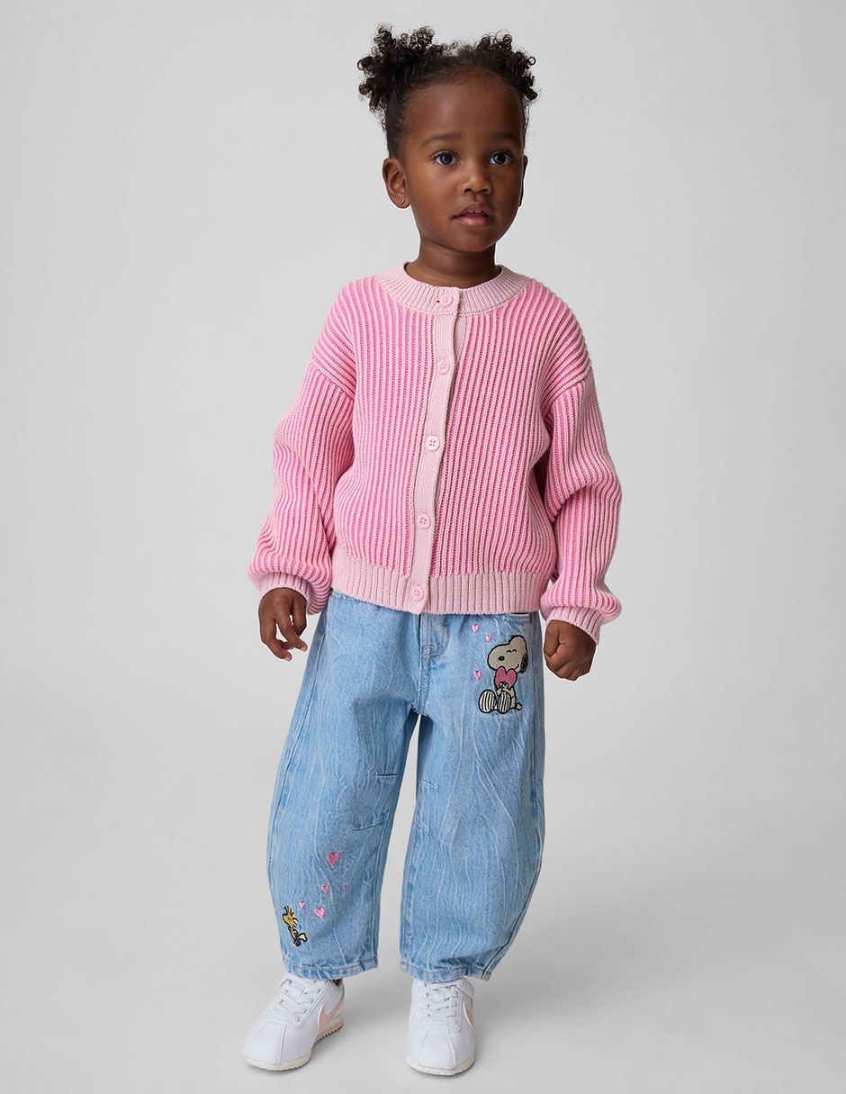 Jeans baggy lavado medio para niña
