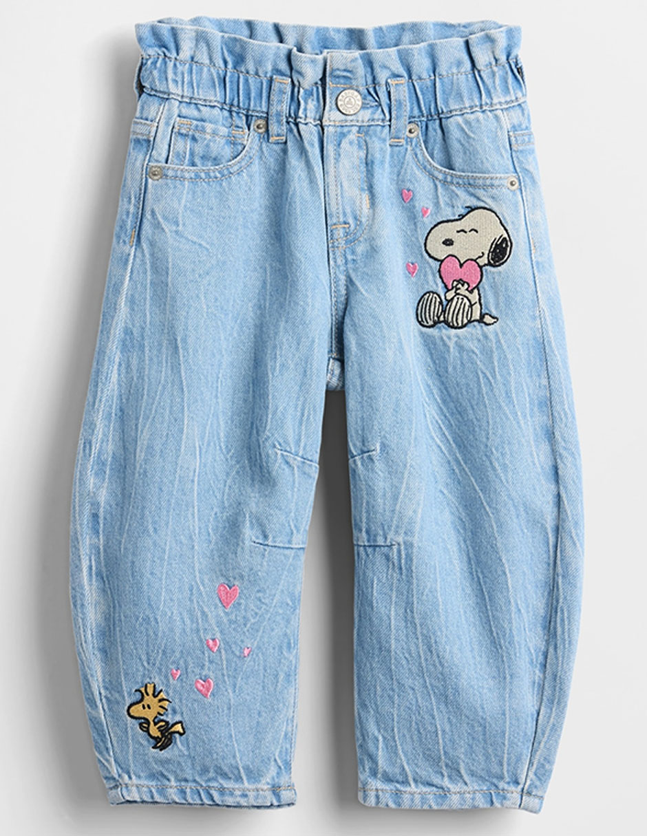 Jeans baggy lavado medio para niña