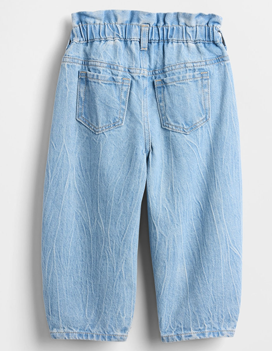 Jeans baggy lavado medio para niña