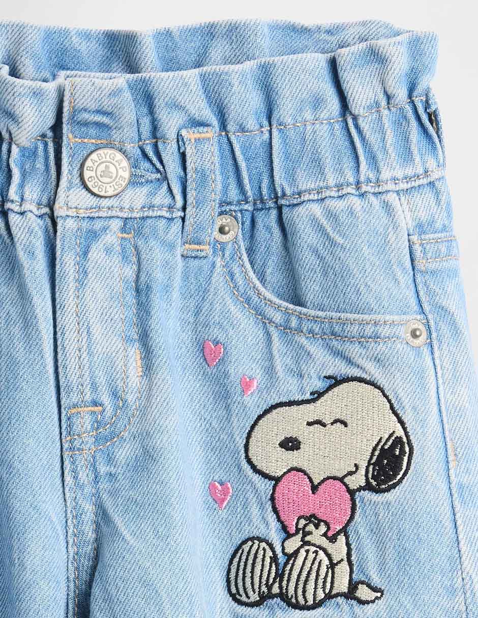 Jeans baggy lavado medio para niña