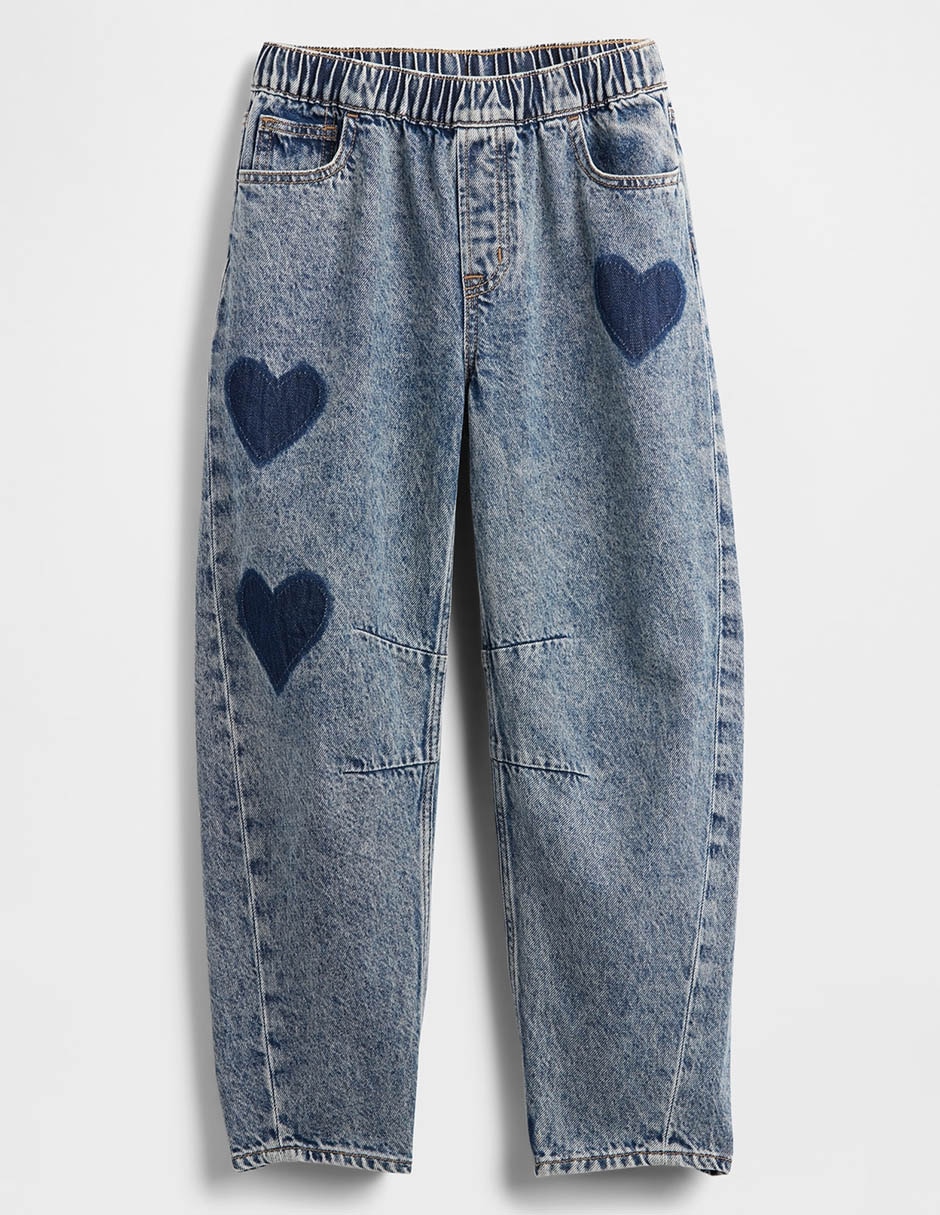 Jeans baggy lavado medio para niña