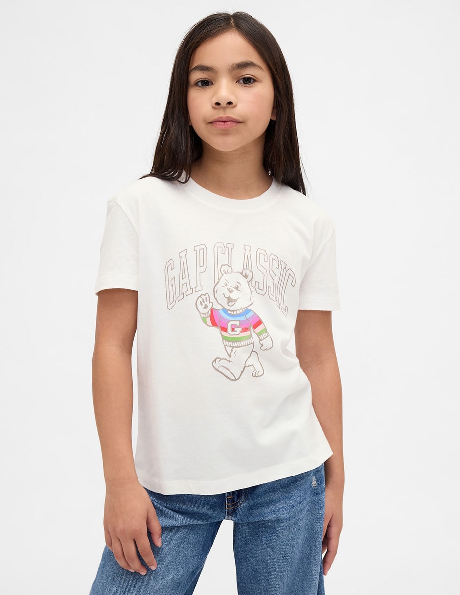 Playera Oso manga corta para niña Playera Oso manga corta para niña