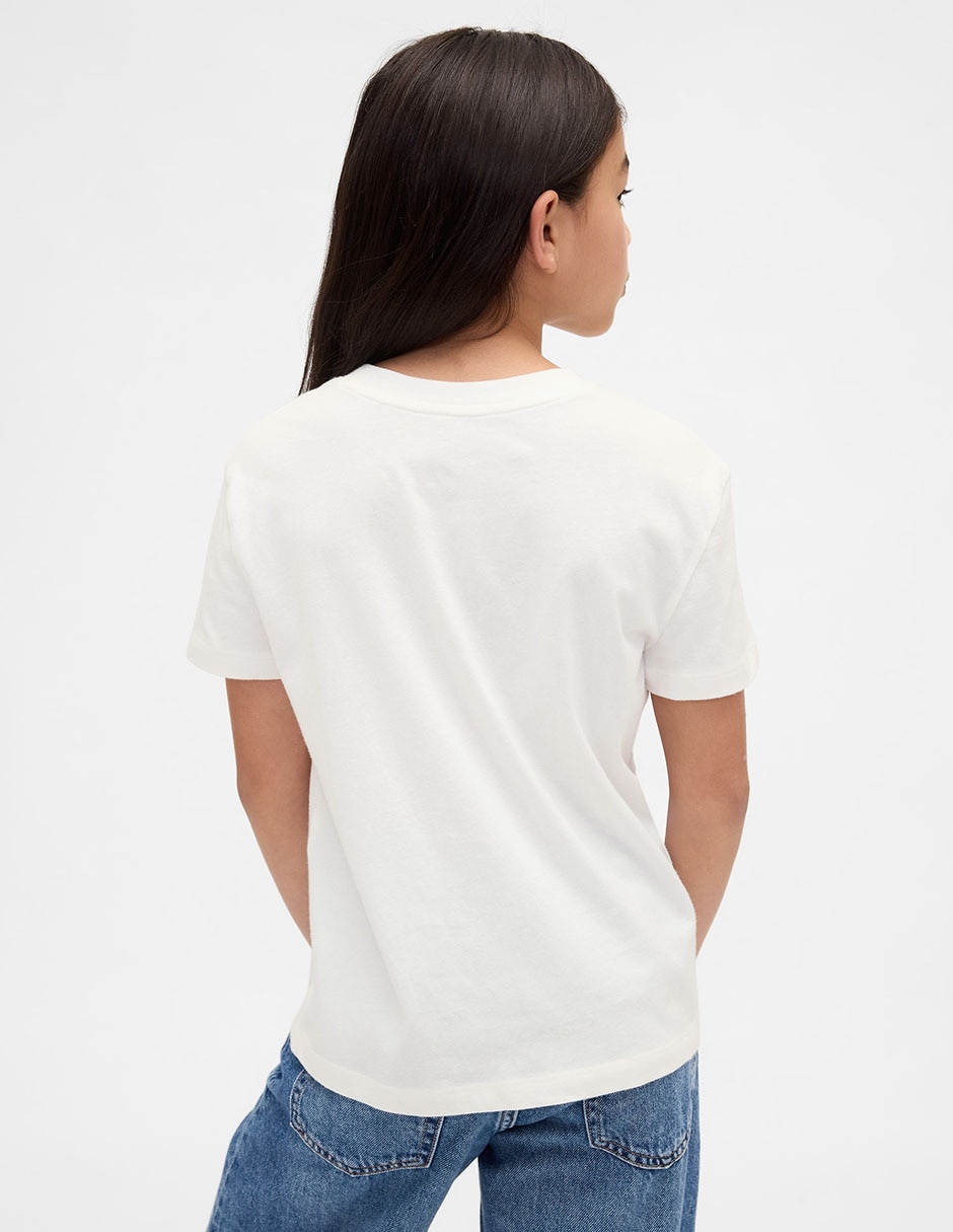 Playera Oso manga corta para niña