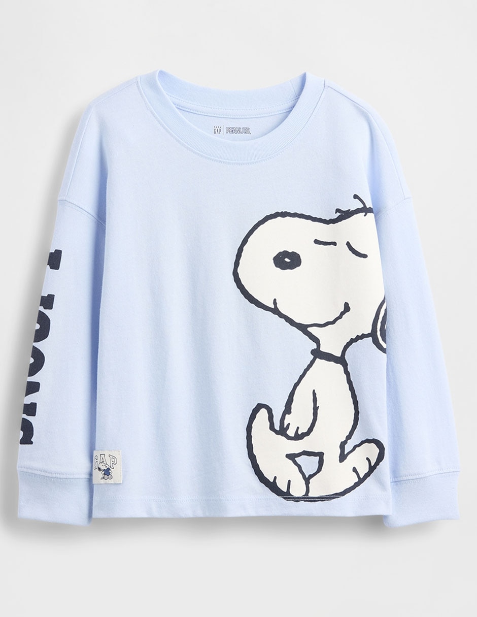Playera Peanuts manga larga para niño