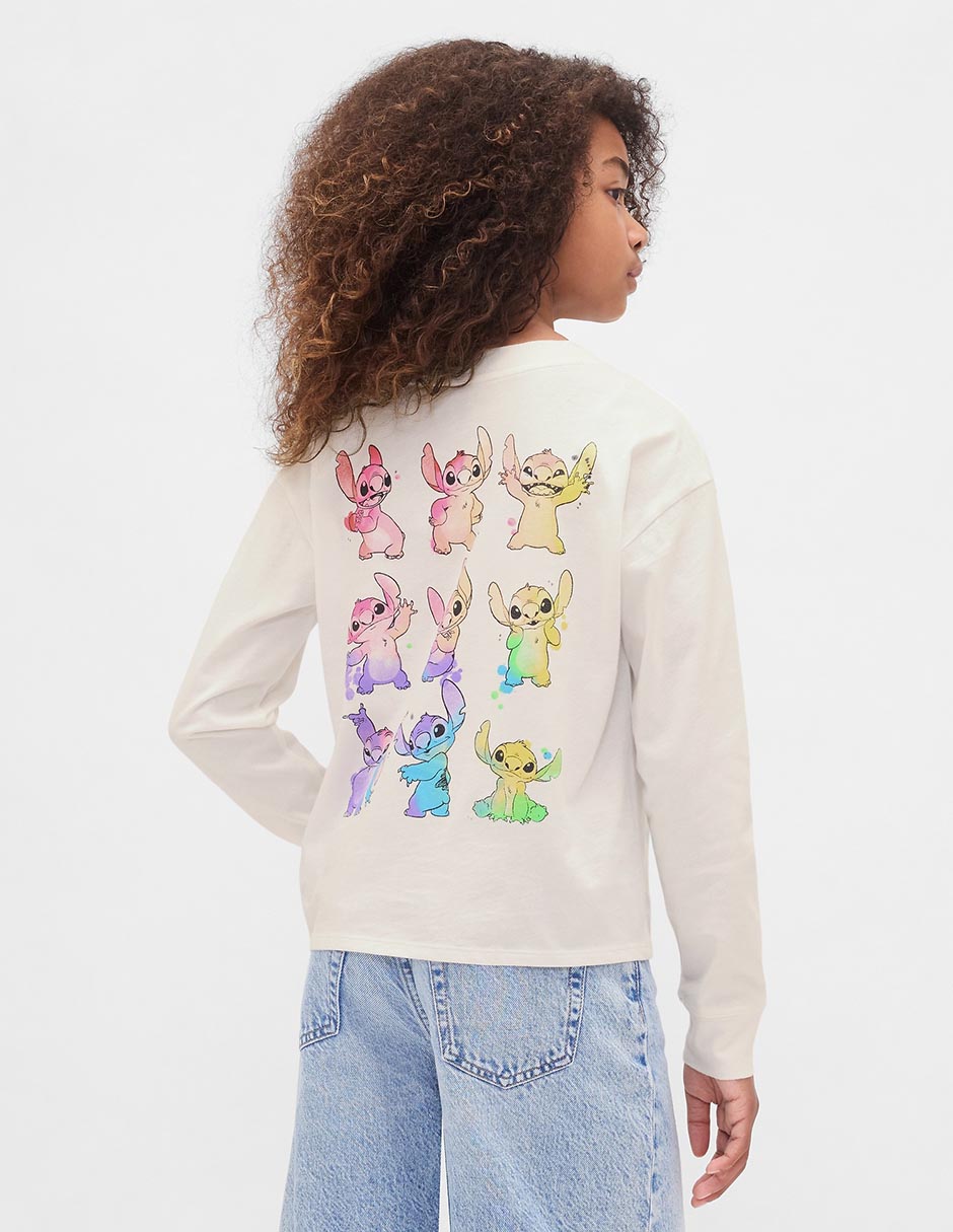 Playera Stitch manga larga para niña Playera Stitch manga larga para niña
