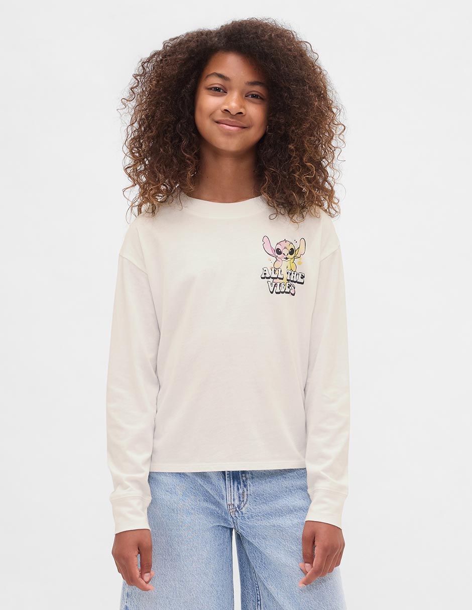Playera Stitch manga larga para niña 3