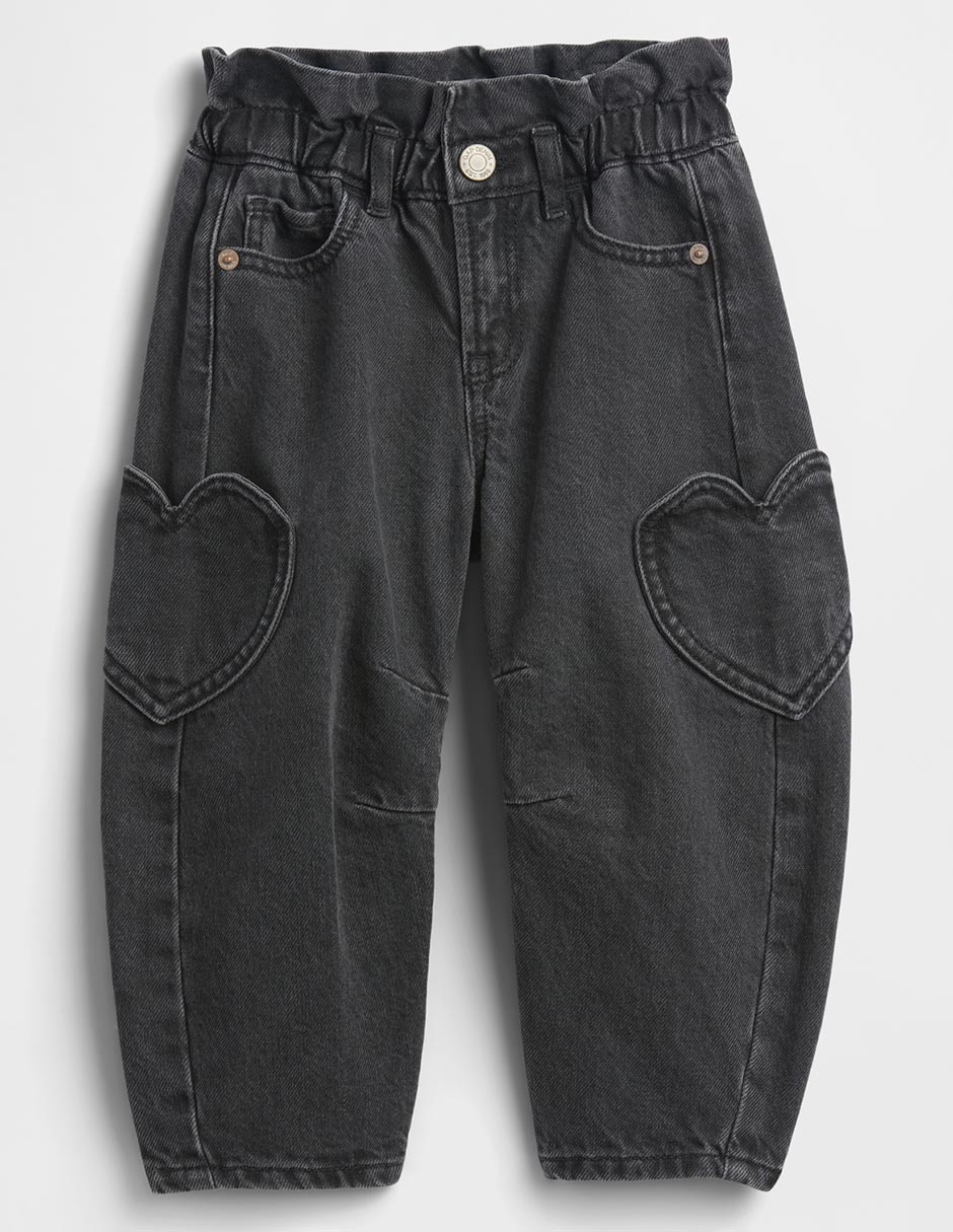 Jeans amplio lavado obscuro para niña