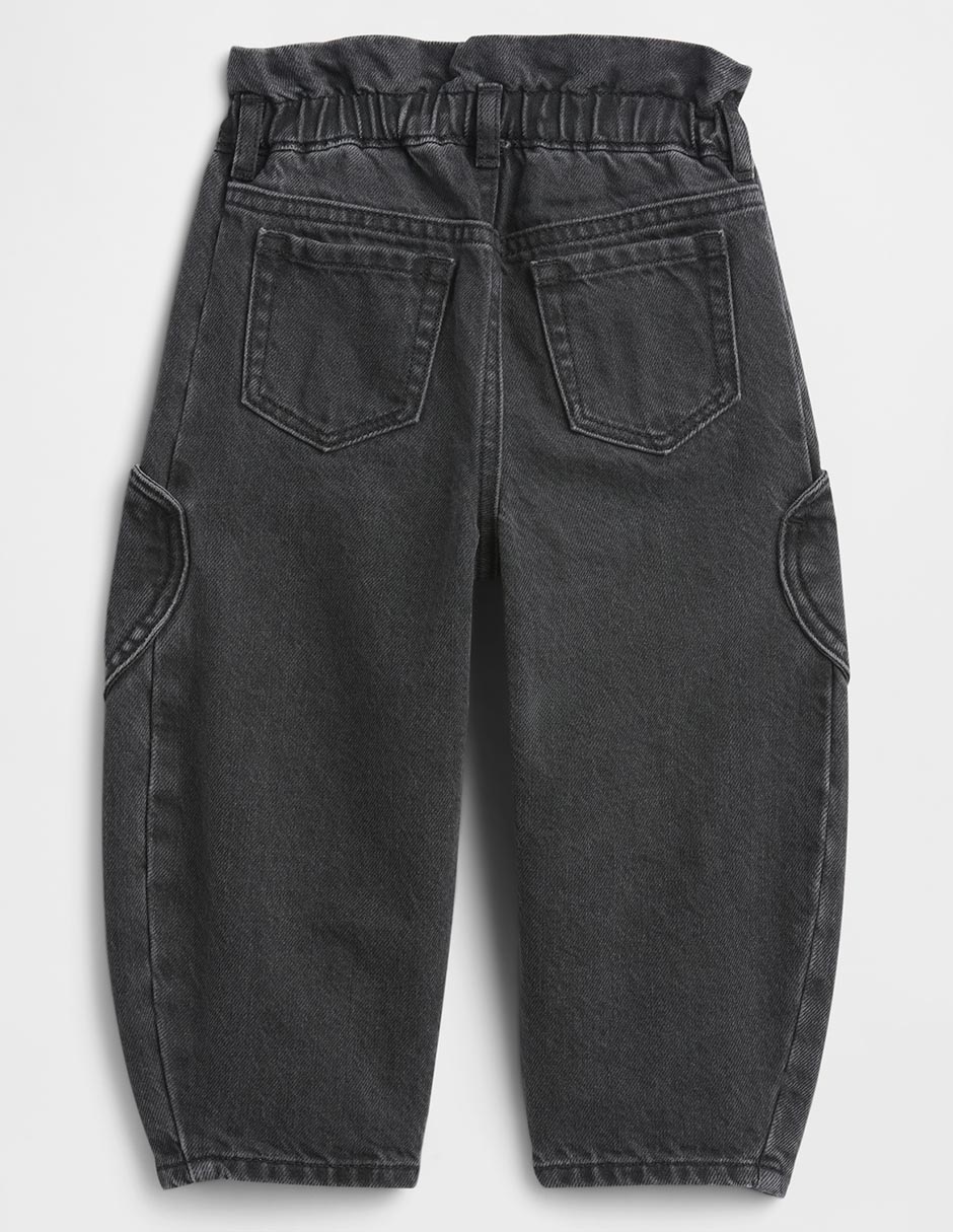 Jeans amplio lavado obscuro para niña