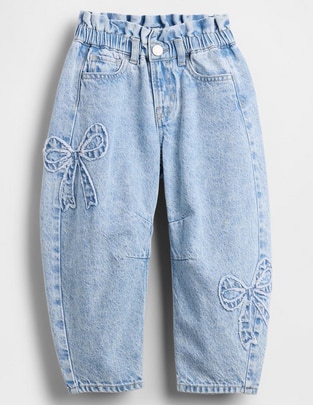 Jeans baggy lavado claro para niña