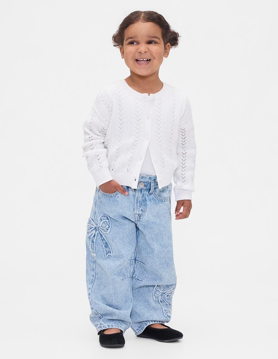 Jeans baggy lavado claro para niña