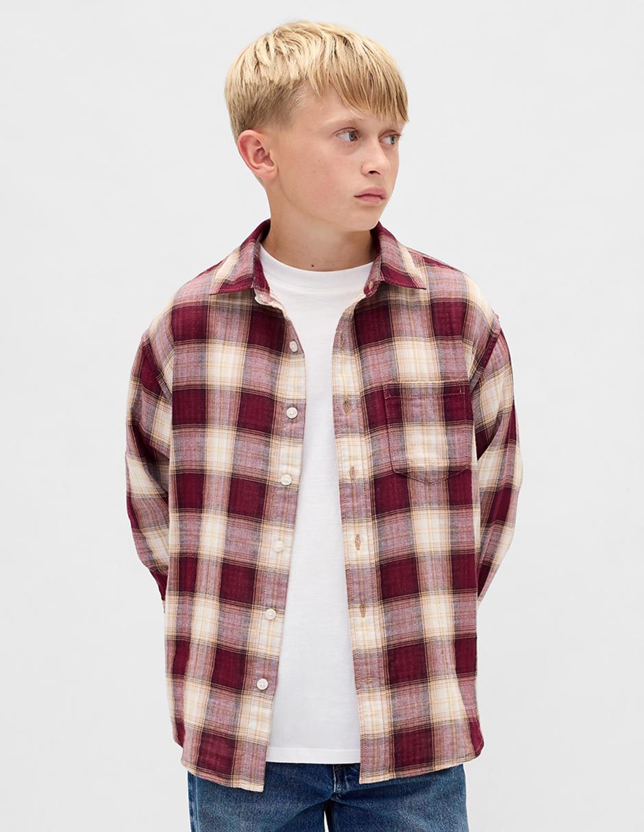Camisa casual manga larga para niño