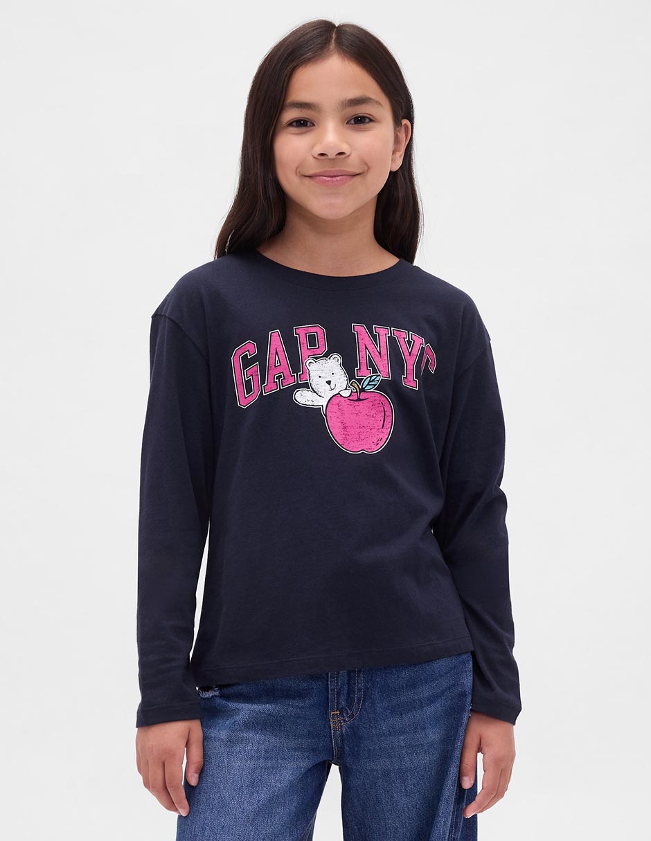 Playera manga larga para niña Playera manga larga para niña