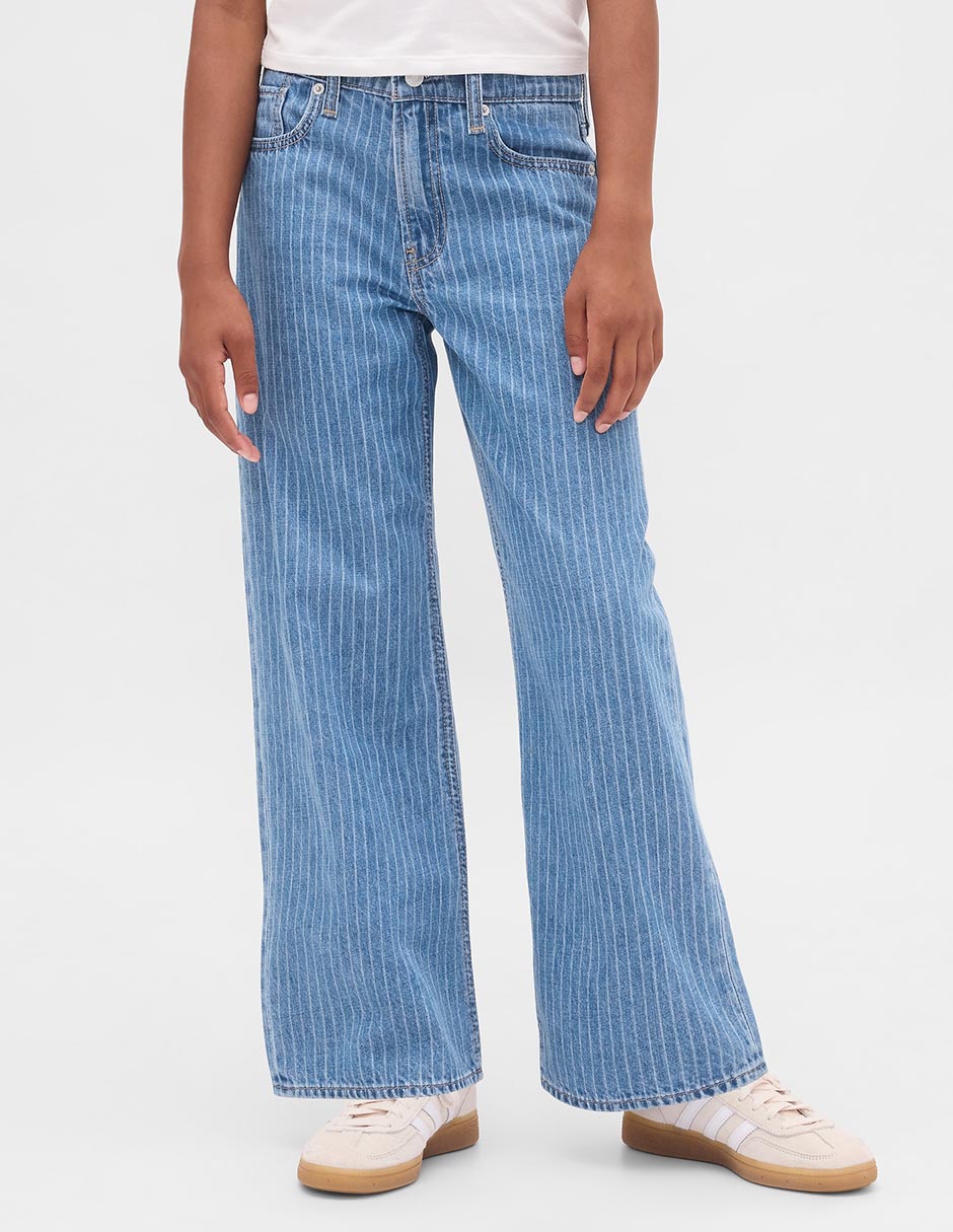 Jeans straight lavado claro para niña