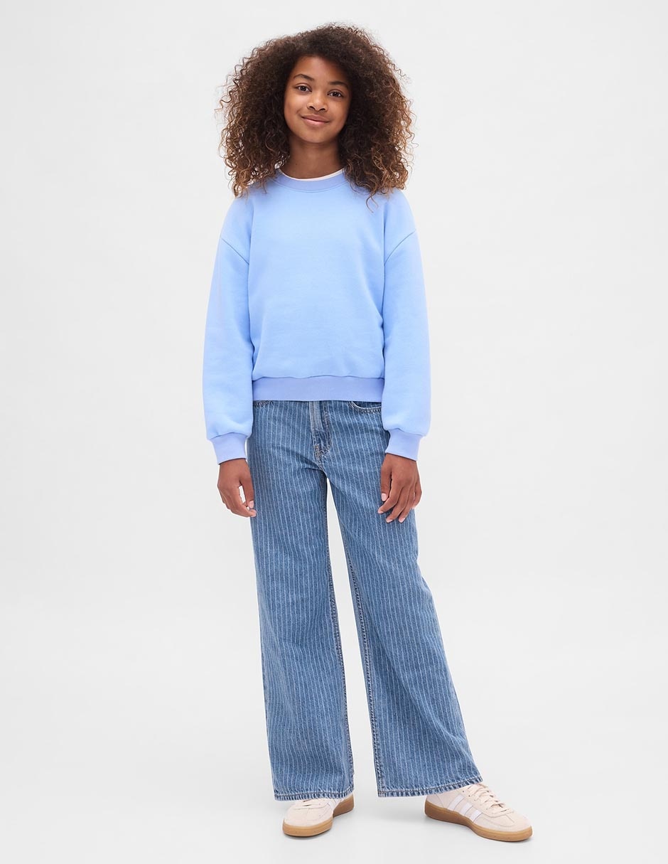 Jeans straight lavado claro para niña