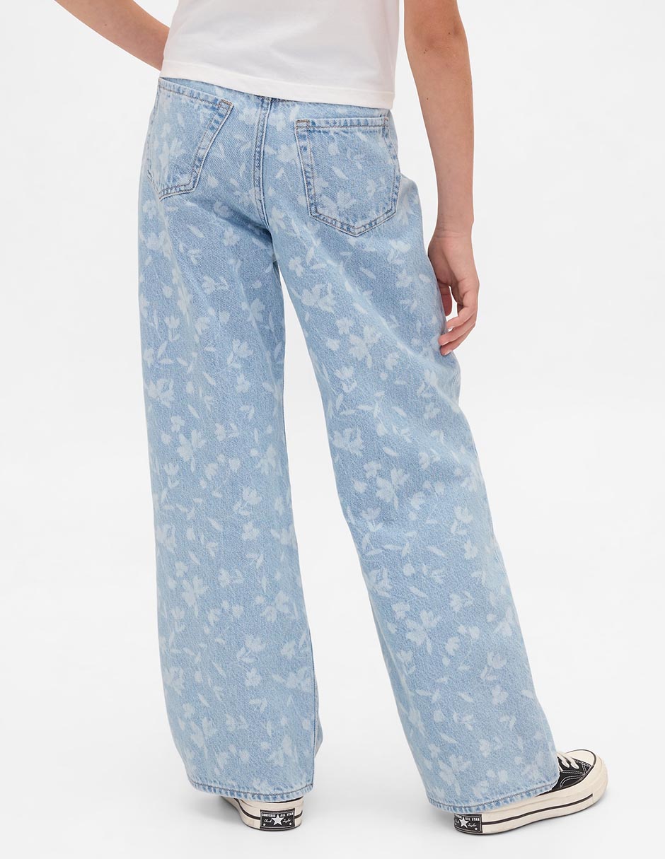 Jeans straight lavado claro para niña