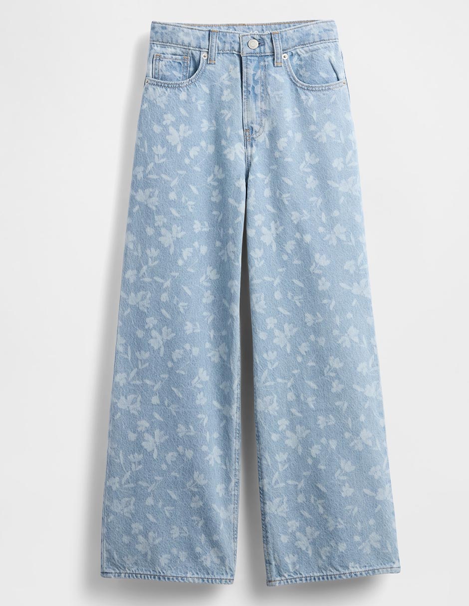 Jeans straight lavado claro para niña