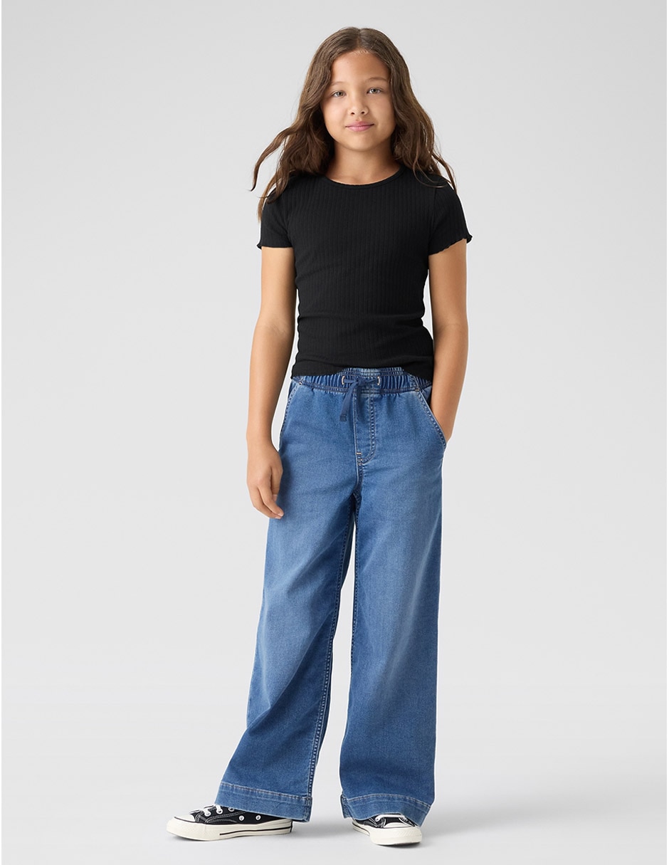 Jeans amplio deslavado para niña 2