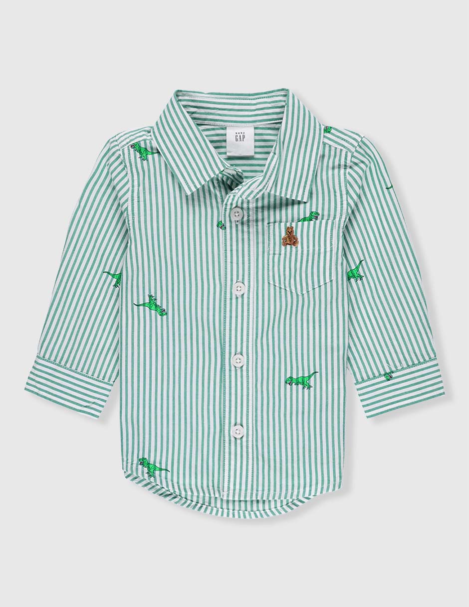 Camisa casual de algodón manga larga para bebé niño