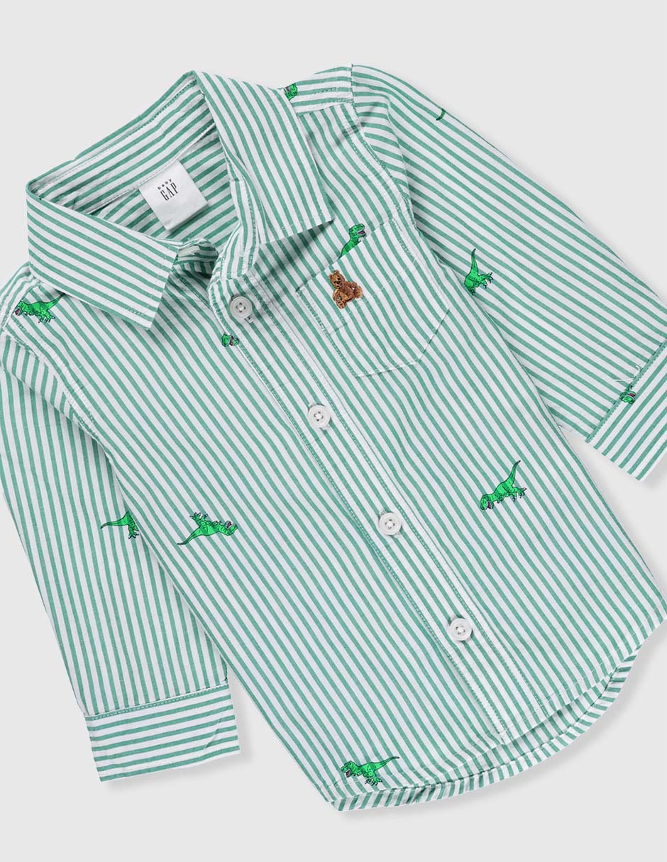 Camisa casual de algodón manga larga para bebé niño
