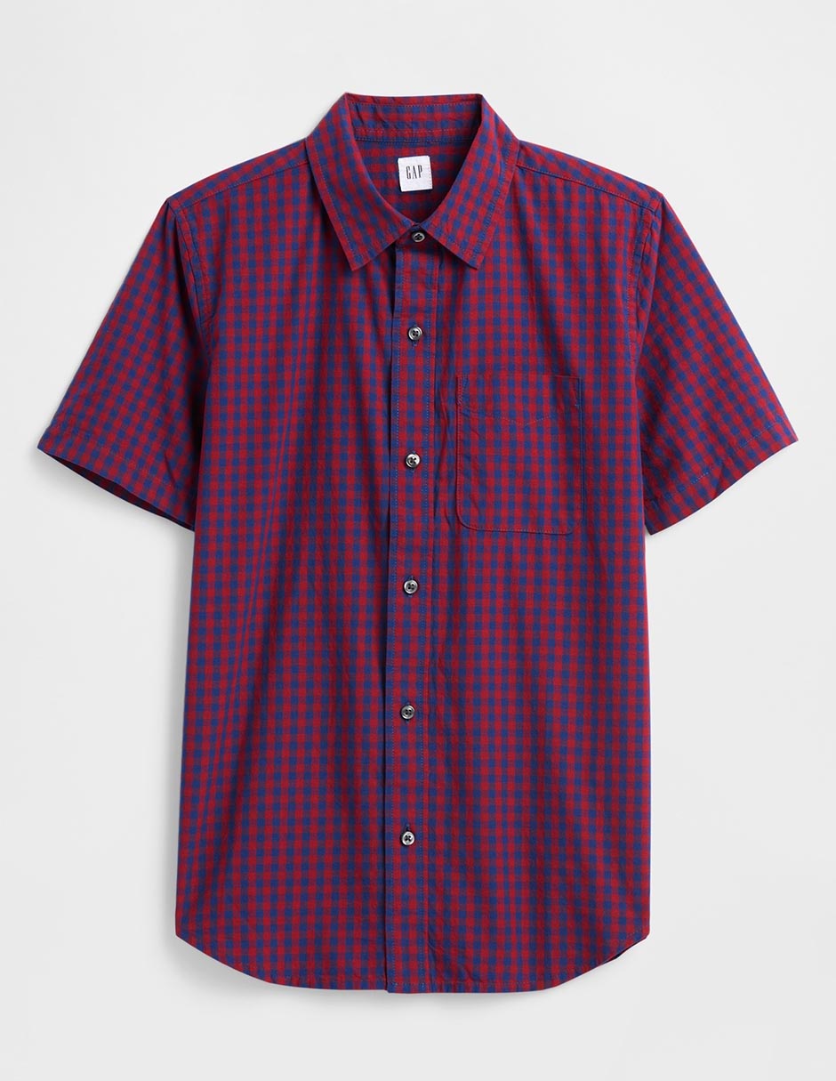Camisa casual de algodón manga corta para niño