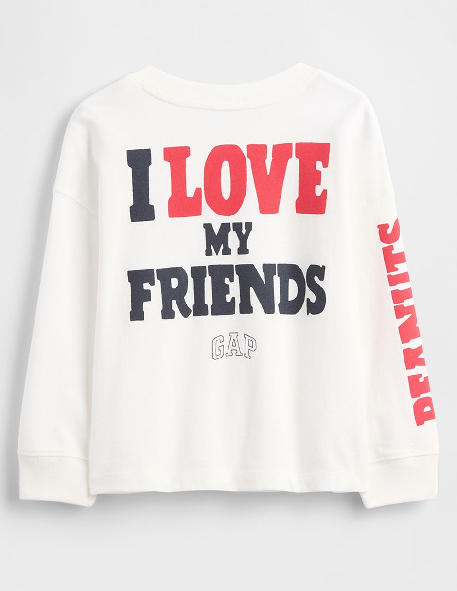 Playera Peanuts manga larga para niño