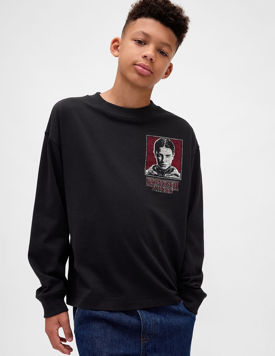 Playera Stranger Things Stranger Things manga larga para niño