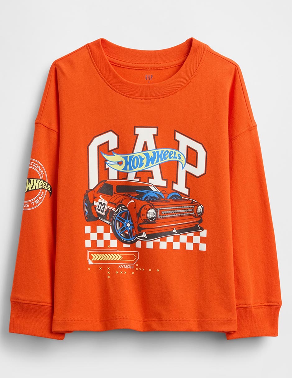 Playera Hot Wheels manga larga para bebé niño