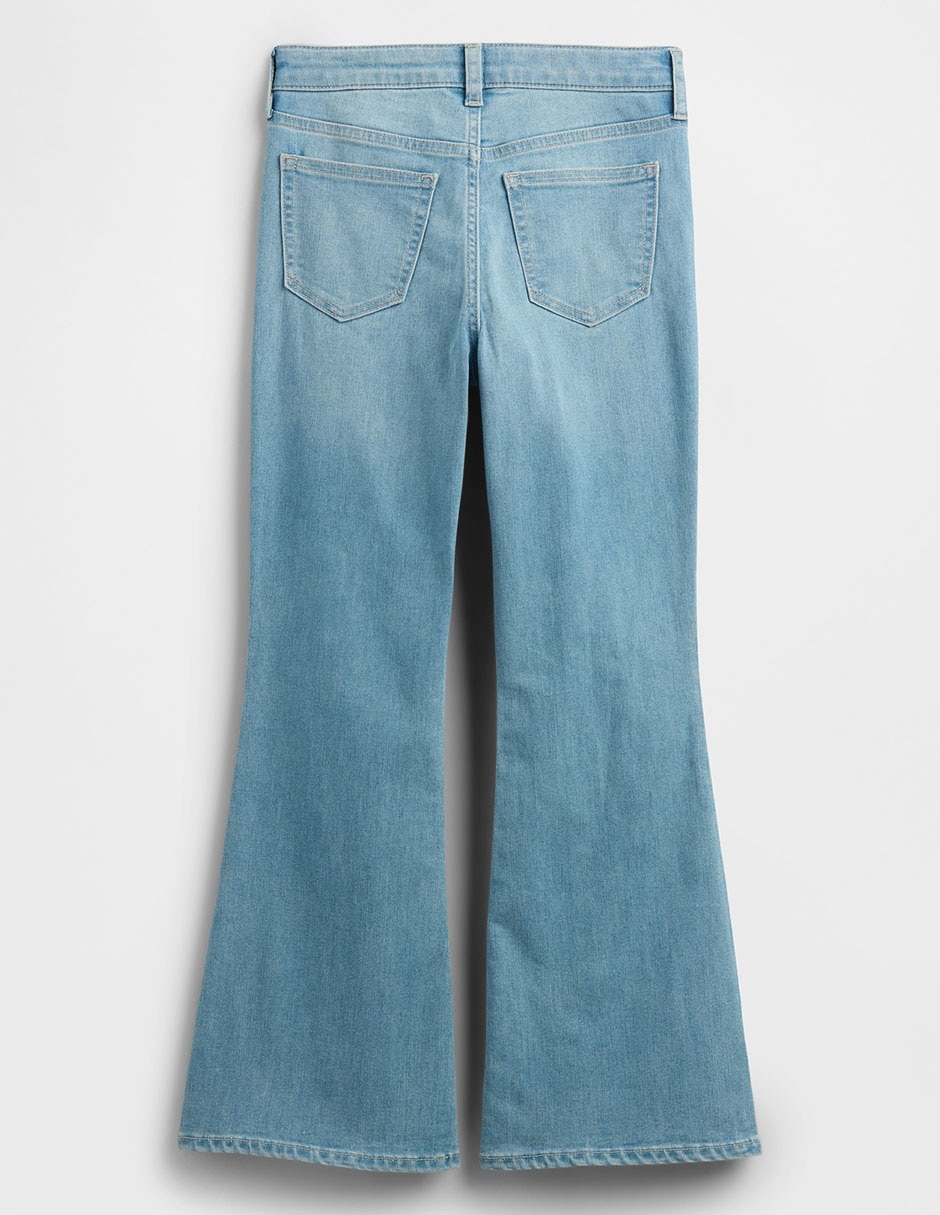 Jeans flare lavado desgastado para niña