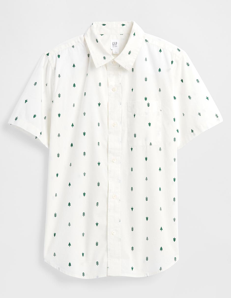 Camisa casual de algodón manga corta para niño Camisa casual de algodón manga corta para niño